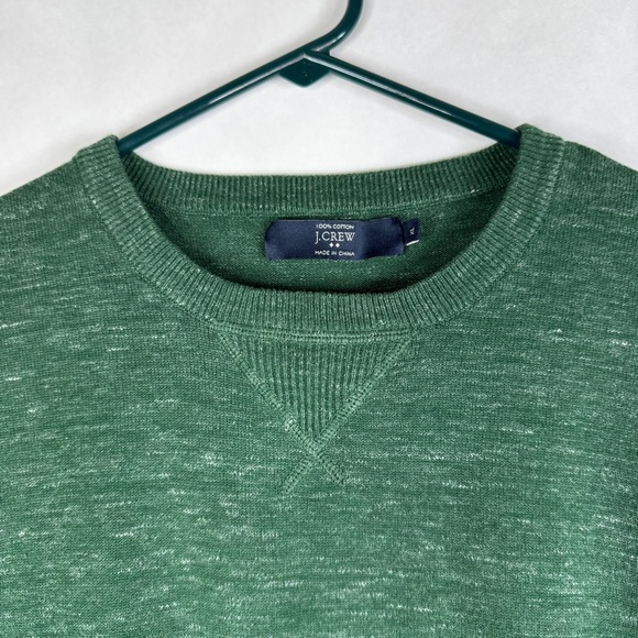 J CREW Rugged Cotton Sweater - Heather Green - 09256 - Sz XL - Picture 2 of 7